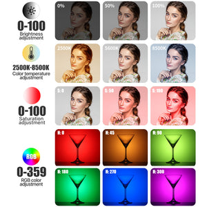 Ulanzi VL61 RGB LED Light Strobe Effect Mode for Photo-Shoot with 3 Hot Shoe Mounts