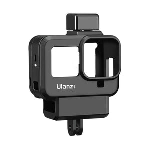 ULANZI G8-9 Vlogging Case For Hero 8 with Cold Shoe Mount & Microphone Adapter Housing Case With 52MM Filter Ring Comaptible with Gopro Hero 8