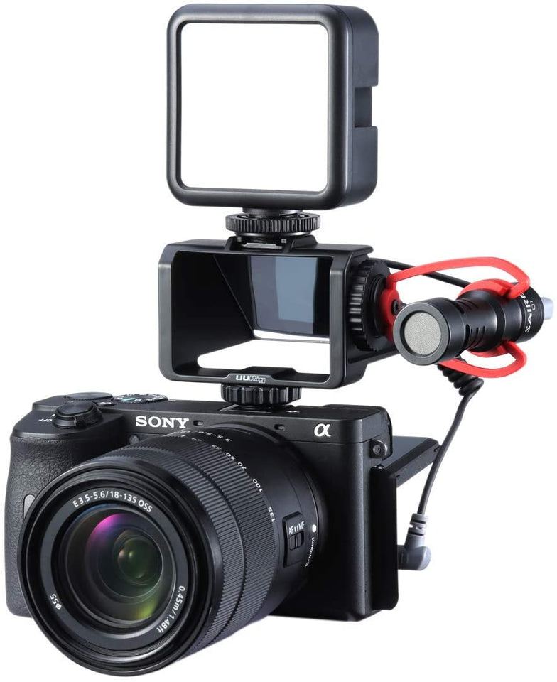 UURig Vlog Selfie Flip Screen for Mirrorless Camera for Sony A7R3 A7III  A7II A6000/A6300/A6500 Cold Shoe Bracket Microphone Mount for Fujifilm XT3