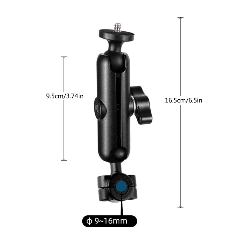 Bike Camera Mirror Mount Bracket with 1/4 Metal Stand for Action Cameras