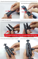 Bike Camera Mirror Mount Bracket with 1/4 Metal Stand for Action Cameras