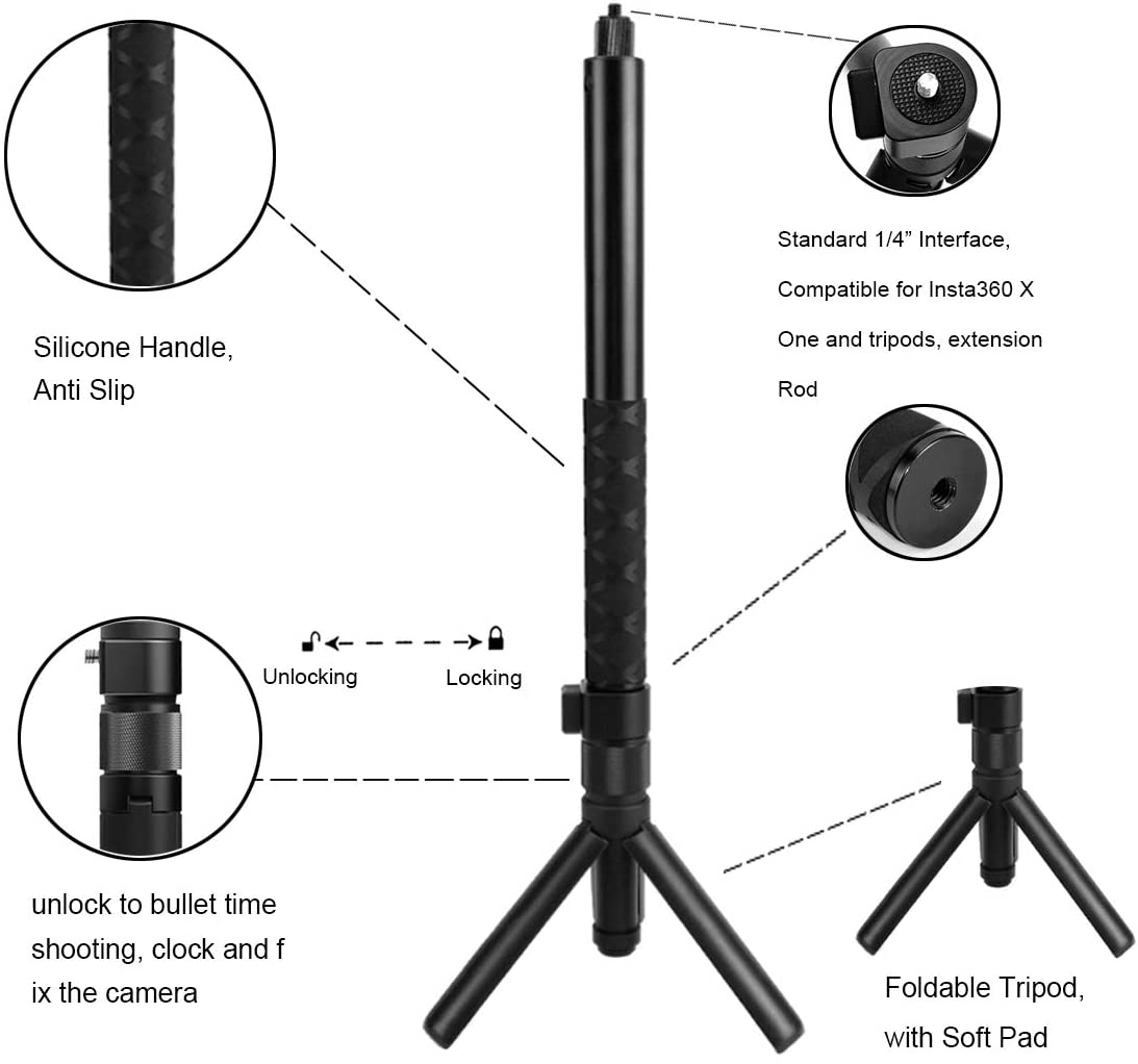 3 in 1 Bullet Time Bundle Invisible Stick Tripod Monopod for Insta360 | Yantralay