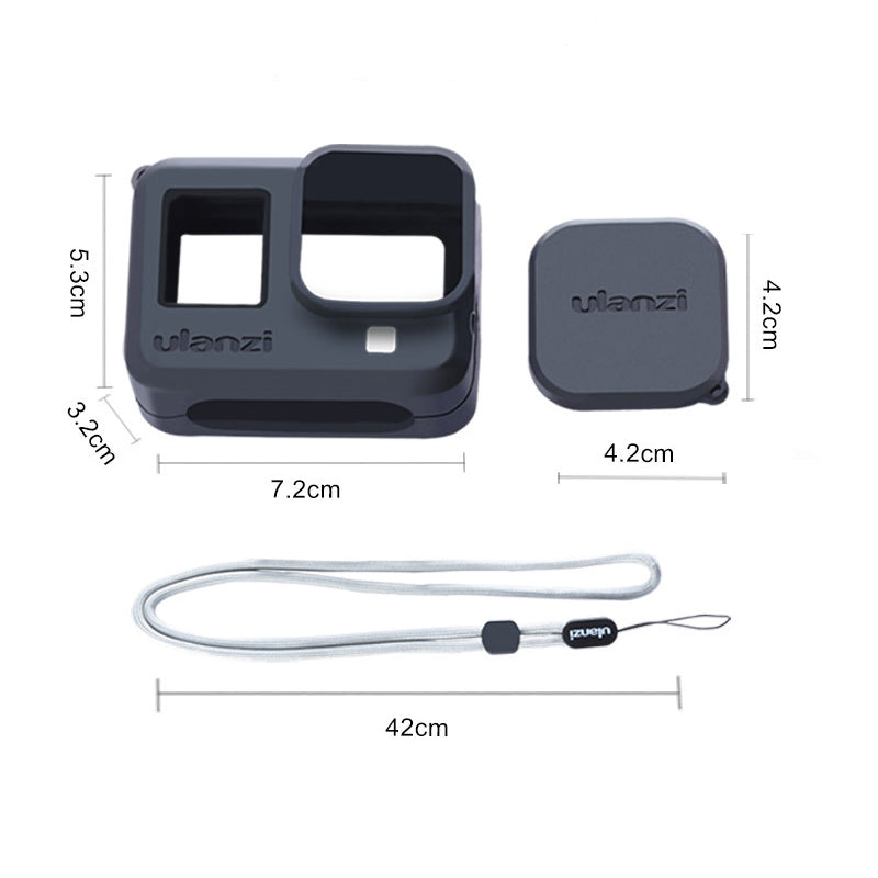 Silicone Protective Cover with Lanyard Lens Cap for GoPro Hero 8 | Ulanzi G8-3