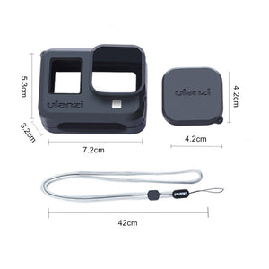 ULANZI G8-3 Silicone Protective Cover Housing Case with Lanyard & Lens Cap Compatible For GoPro Hero 8 Black Action Camera