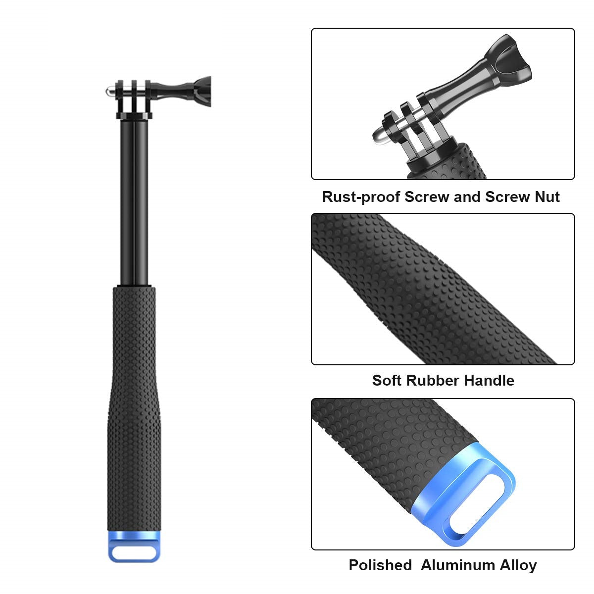 36 Inch Monopod Selfie Stick for GoPro Hero 10 9 8 7 6 Action Cameras