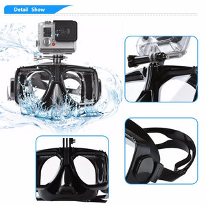 Underwater Snorkel Glasses Diving Mount For Go Pro 10/9/8,SJCAM, DJI Osmo Action, Insta 360° & All other Action Cameras, Diving Accessories