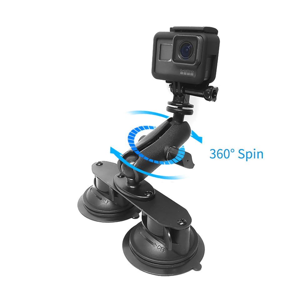 Invisible Panaromic Dual Car Suction Mount For Insta360 One R/One X2,Gopro Max/Fusion Accessories