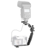 L Shape Hot Shoe Tripod Mount Bracket & Dual Flash Mount with  1/4'' Tripod ScrewGrip For Flash Light Camera Mini DV Camcorder