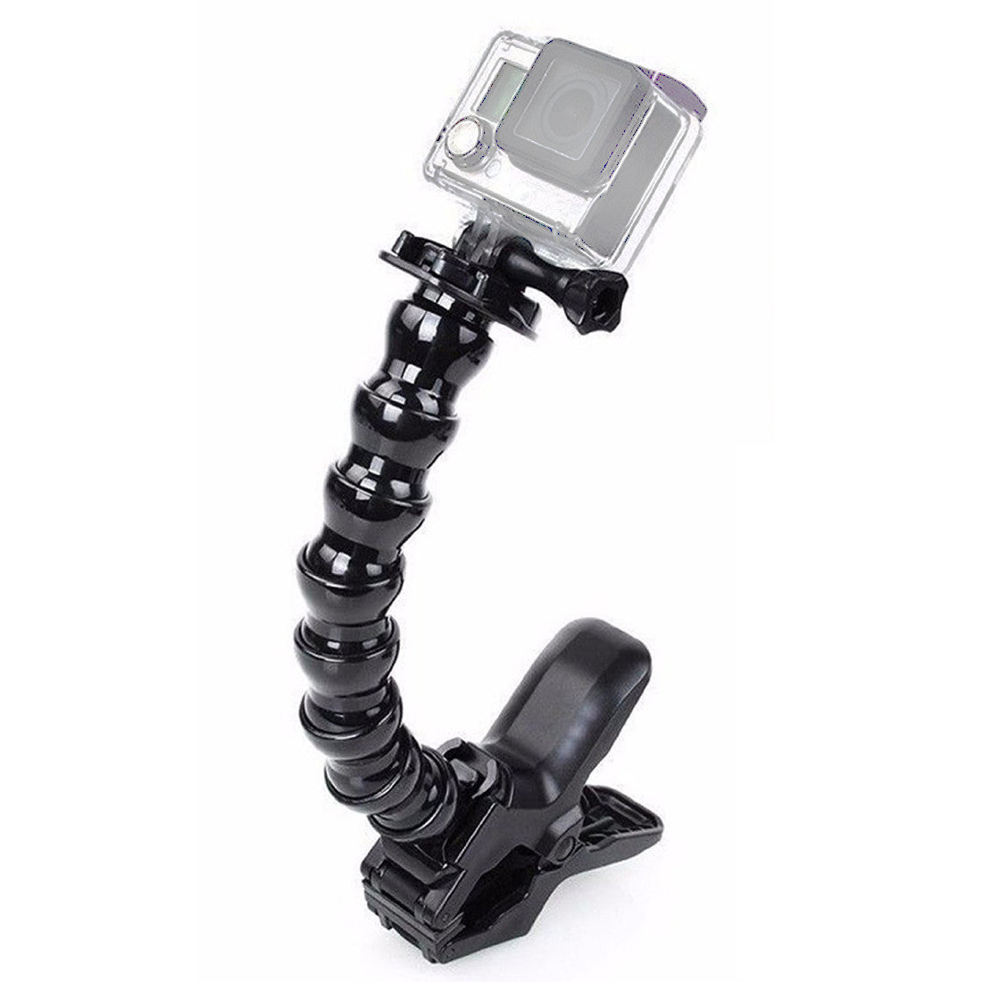 Jaws  Flexible Clamp Mount for Go Pro Hero 9/8/7/6, SJCAM, Yi & Other Action Cameras