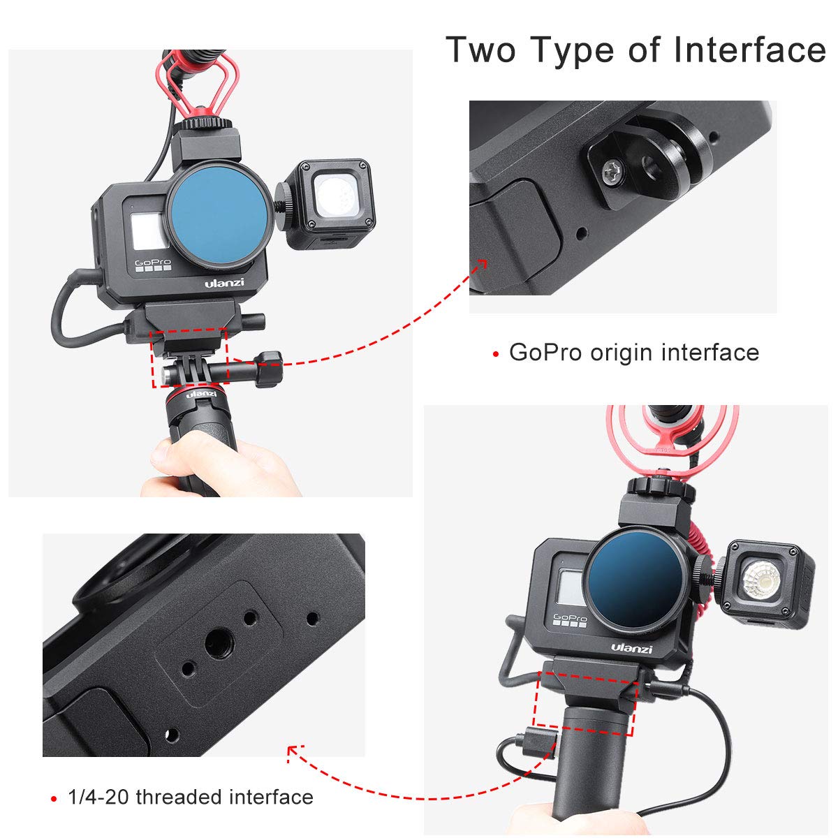 Housing Vlogging Case for GoPro Hero 8 Black Camera | Ulanzi G8-5