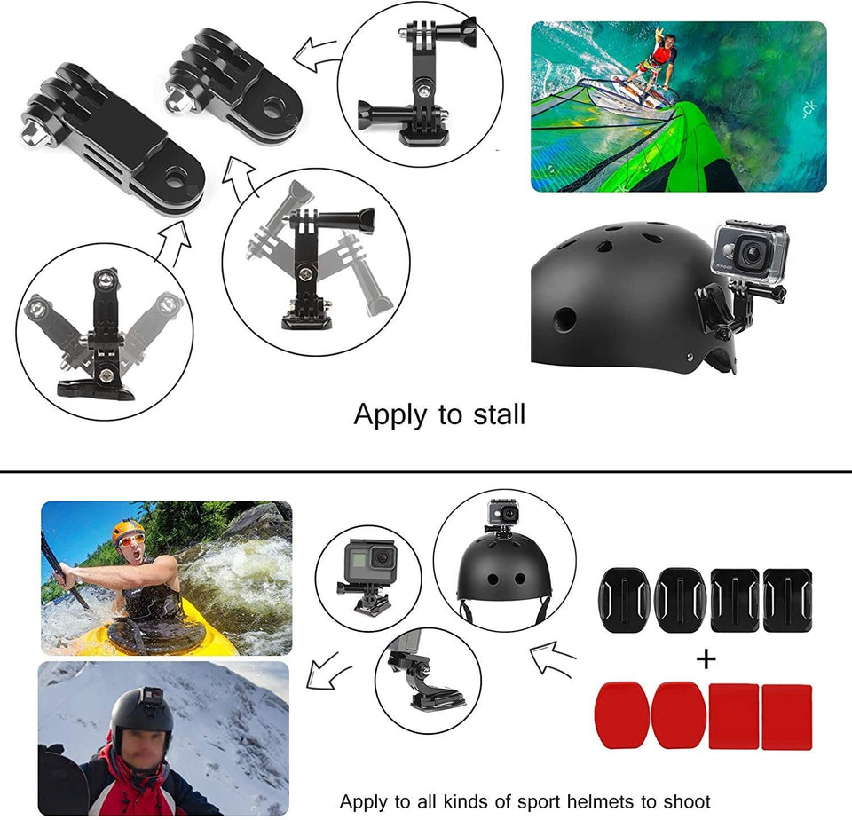 Yantralay 51 in 1 Go Pro Accessories Kit with 3 way Monopod Tripod For Go Pro Hero 9/8/7/6, SJCAM, DJI OSMO & All Other Action Camera (Waterproof Large Carrying Case,Chest Strap & Mounts)