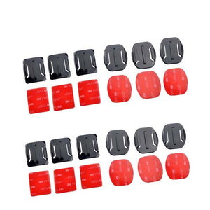 Gopro Helmet 3M Mount 12 Pieces (6Flat & 6Curved) With 12 Pieces 3m Sticker Set