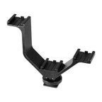 Universal V Shape Triple Hot Shoe Mount Bracket ForNikon Canon Sony Pentax DSLR Camera or Camcorder Accessory Like LED Video Light,Microphone,Monitor,Flash