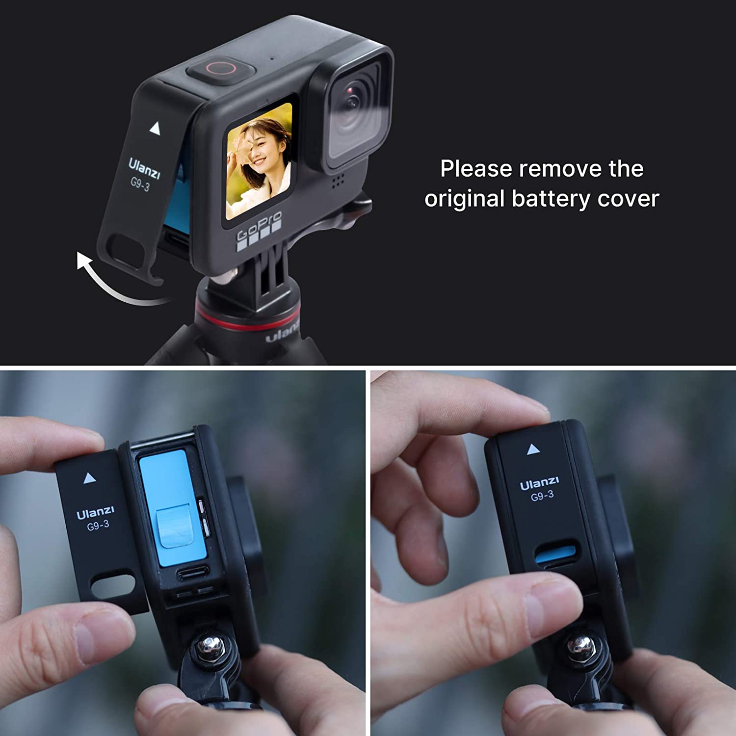 Ulanzi Plastic Battery Door Replacement for GoPro Hero 11 10 9