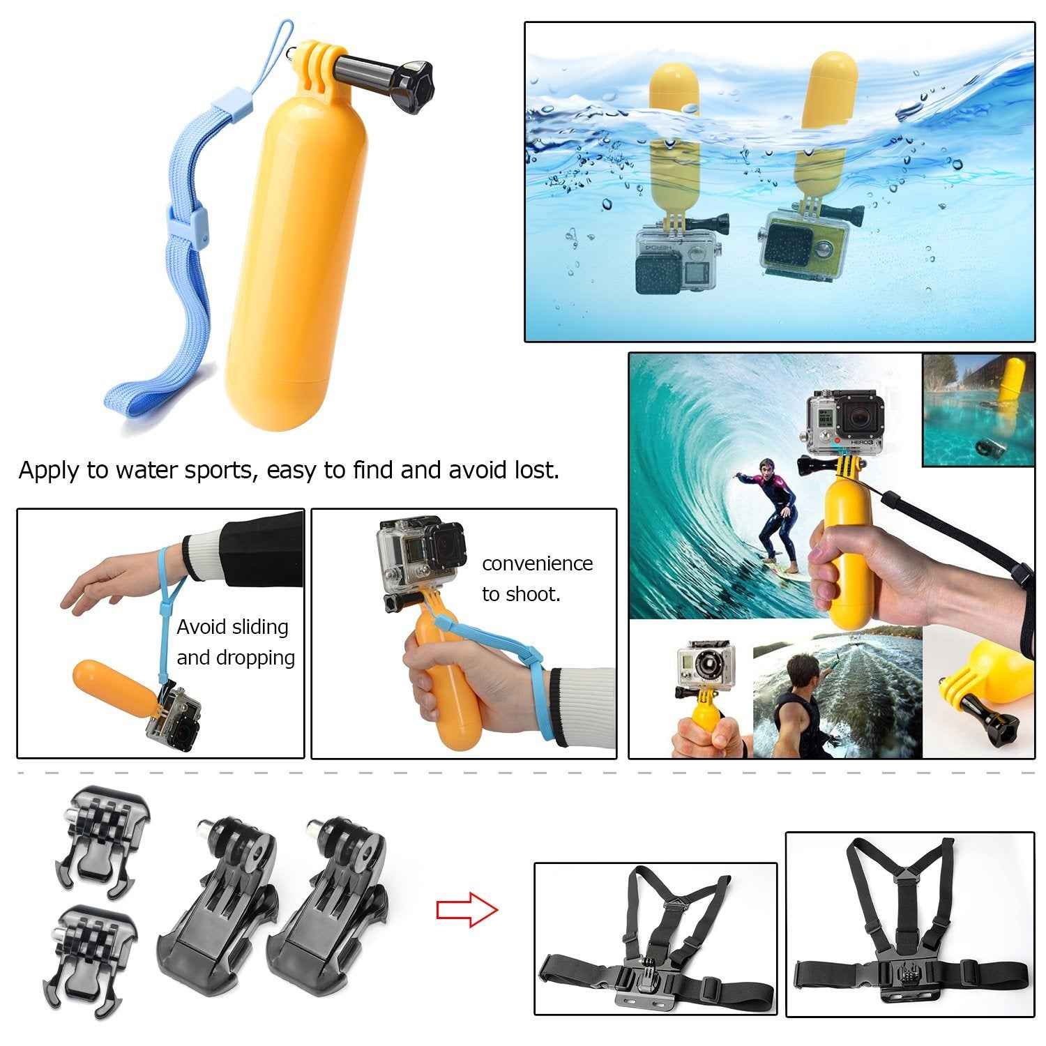 40 in 1 Accessory Kit for GoPro Hero 13/12/10, SJCAM ,Yi & Other Action Cameras