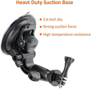 Windshield Car Suction Cup Mount Compatible with GoPro Hero 9/8/7 Black, SJCAM, Yi, Eken & Other Action Cameras Accessories