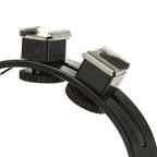 C ShapedDual Hot Shoe Mount Bracket ForNikon Canon Sony Pentax DSLR Camera or Camcorder Accessory Like LED Video Light,Microphone,Monitor,Flash
