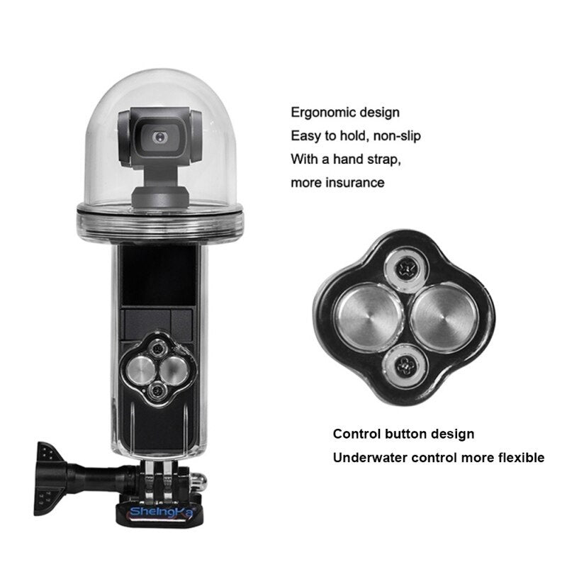 60M Waterproof Housing Case Compatible with DJI OSMO Pocket Gimbal Camera Accessories, Suitable for Underwater Diving Photography