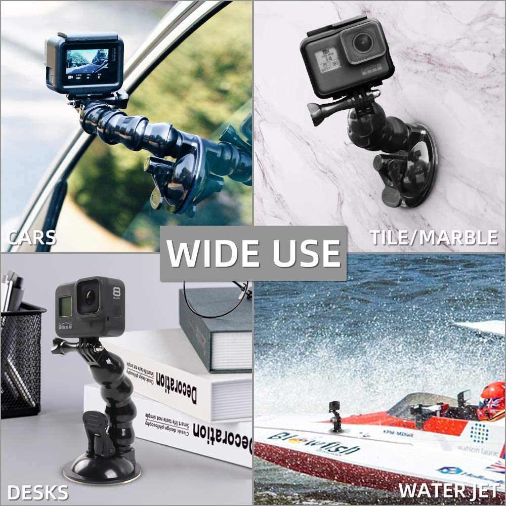 Flexible Car Suction Mount for GoPro Hero 9 8 7 SJCAM DJI Action Cameras
