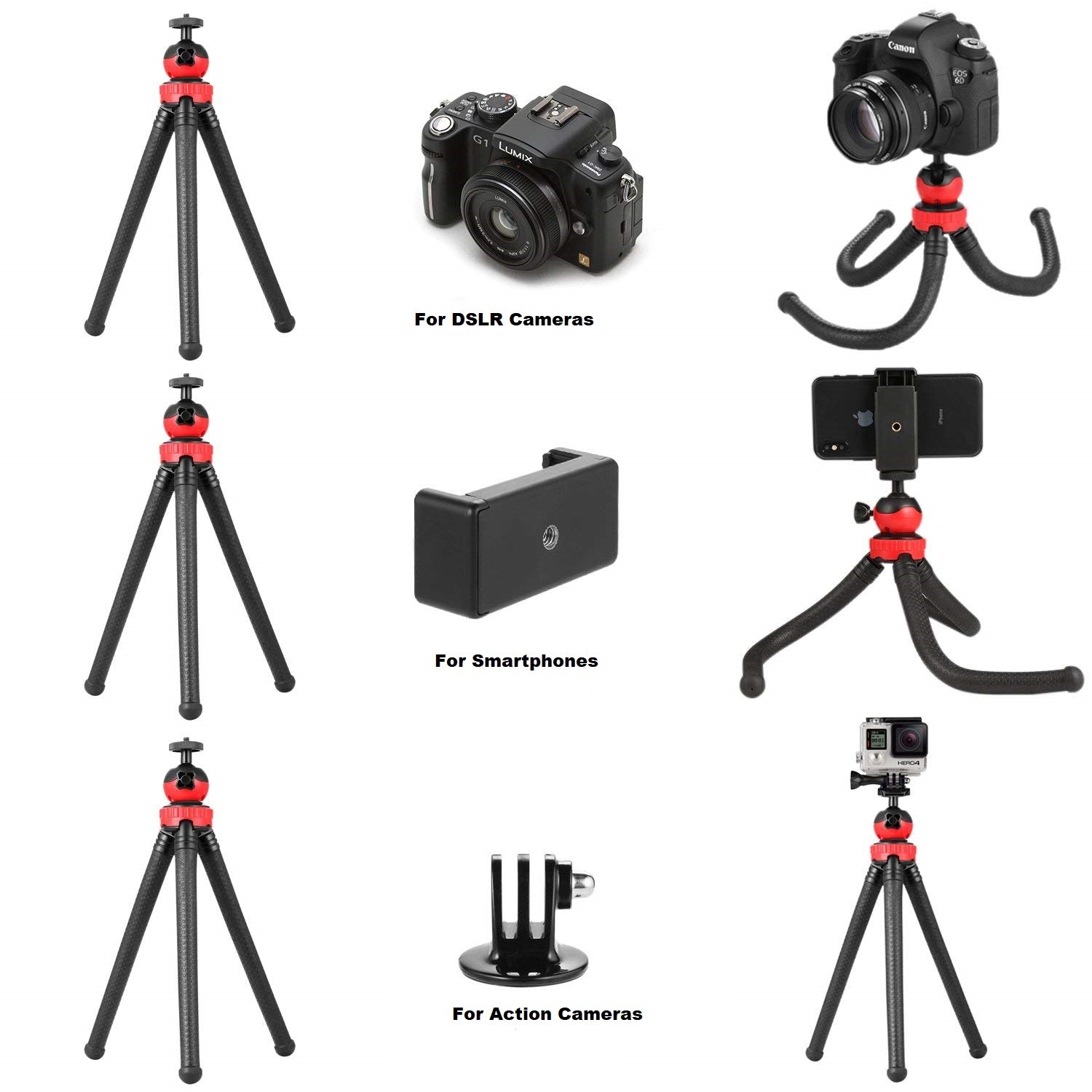12  inch Flexible Gorillapod Tripod For Smartphones, Action Cameras & DSLR