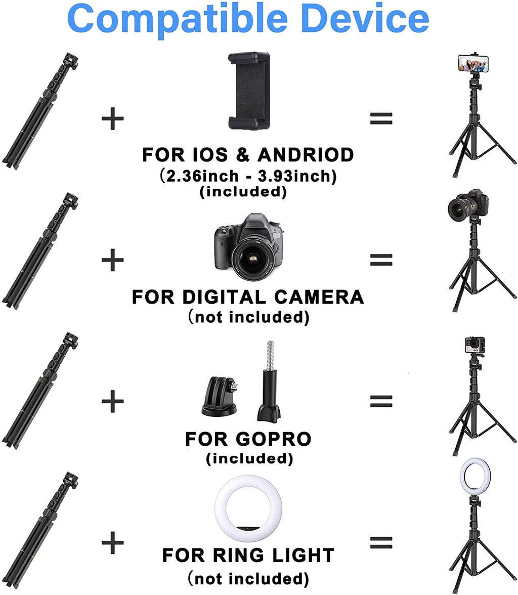 mobile tripod vlogging accessories bluetooth remote iphone gopro action camera hero 10 