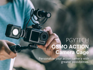PGYTECH Osmo Action Vlogging Case Protective Frame Housing with 2 Cold Shoe Mount