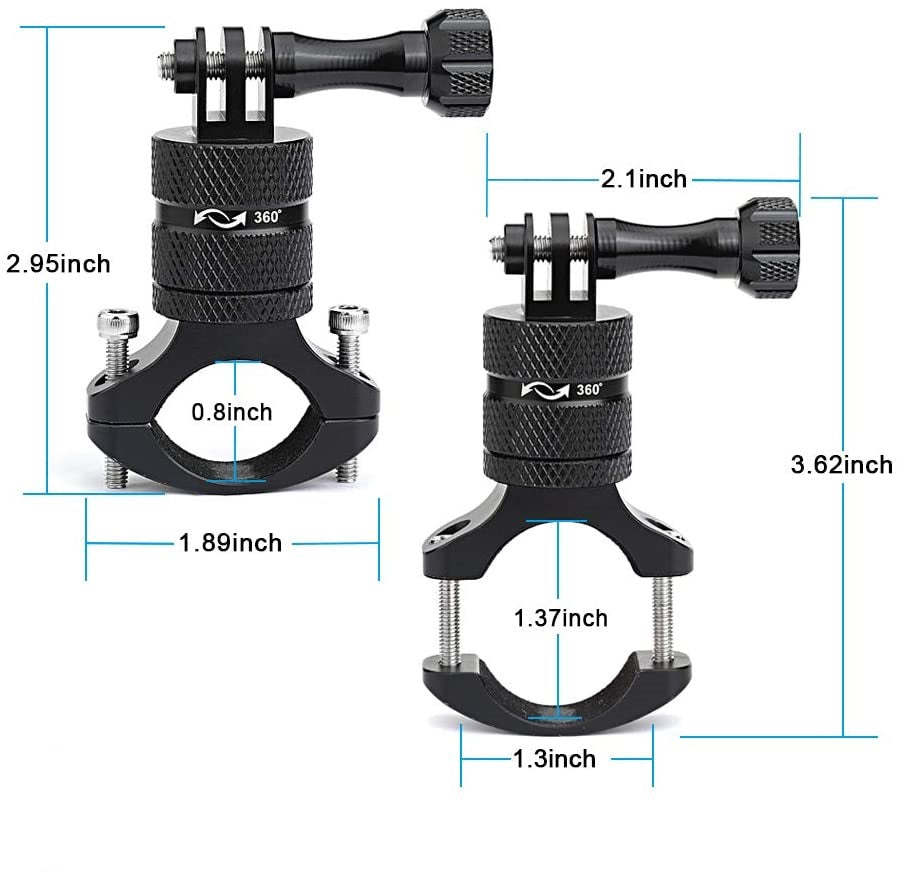 360° Rotatable Bike Handlebar Mount for GoPro Hero 9 8 7 Action Cameras