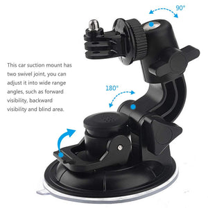 Windshield Car Suction Cup Mount Compatible with GoPro Hero 9/8/7 Black, SJCAM, Yi, Eken & Other Action Cameras Accessories