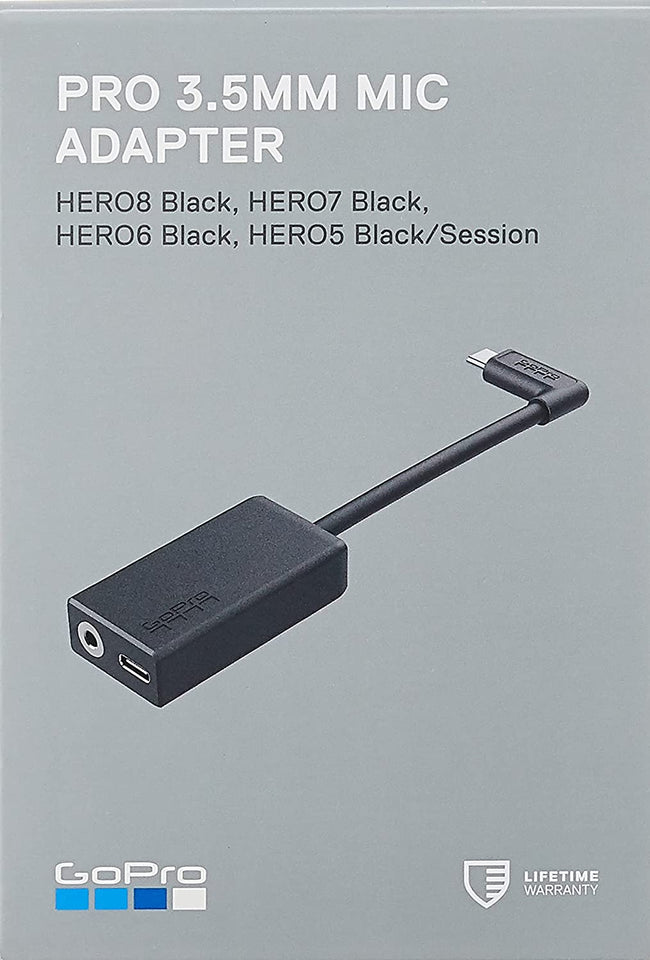GoPro 3.5mm Mic Adapter for HERO 11/10/9/8/7/6/5 Black - Official GoPro Accessory