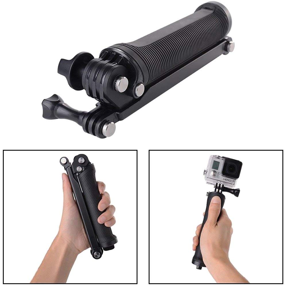 3-Way Monopod Grip Arm Tripod Foldable Selfie Stick, Stabilizer Mount Holder For GoPro Hero 7/6/5,SJCAM SJ6, SJ7,SJ5000,Yi & Other Action Cameras