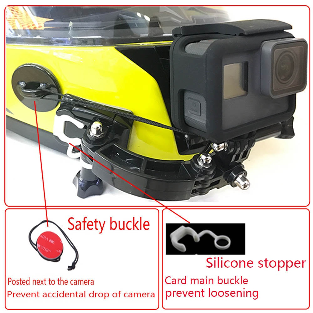 J Hook Front Side Helmet Extension Chin Mount for GoPro SJCAM Insta360
