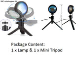 Sunset Lamp with 360° Ball Head ,USB Rainbow Sunlight Night Light For Photography