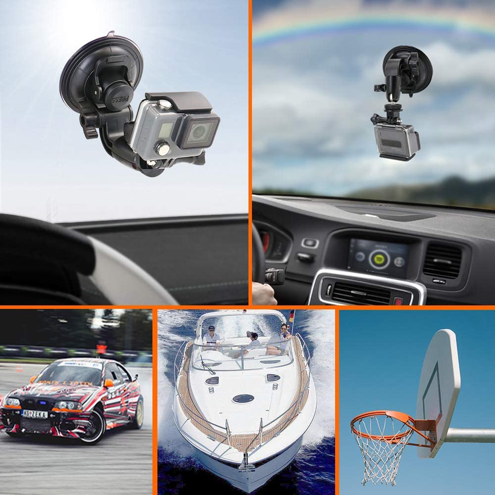 Windshield Car Suction Cup Mount for GoPro Hero 9 8 7 SJCAM Yi Eken Cameras